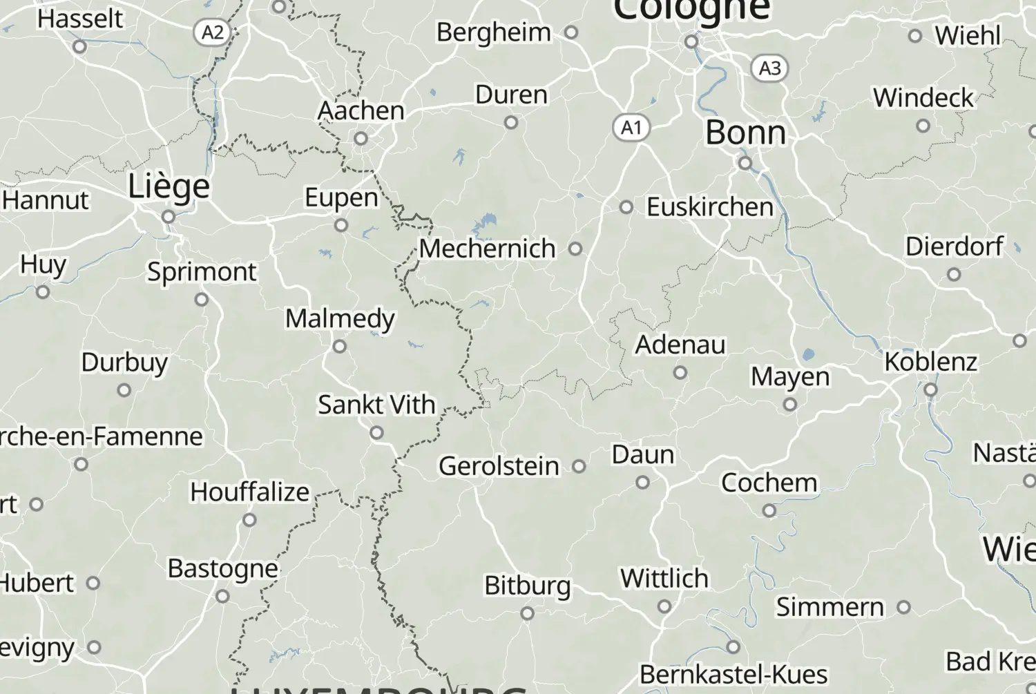 Route map: Spa-Lütz-Chaudfontaine — Dag 2 — Rhineland-Palatinate · Germany