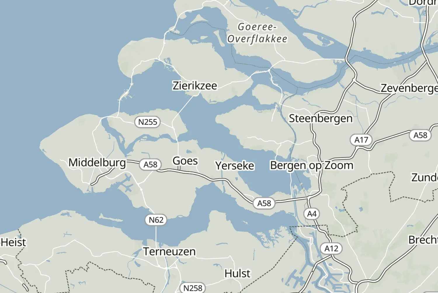 Route map: Rilland-Terneuzen — Zeeland · Netherlands