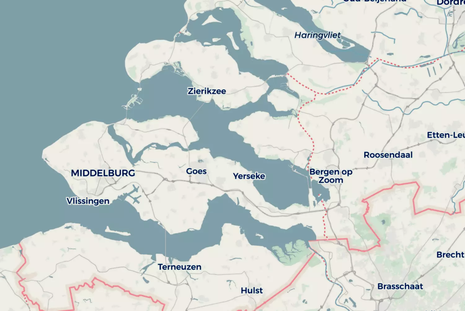 Route map: Rilland-Terneuzen — Zeeland · Netherlands