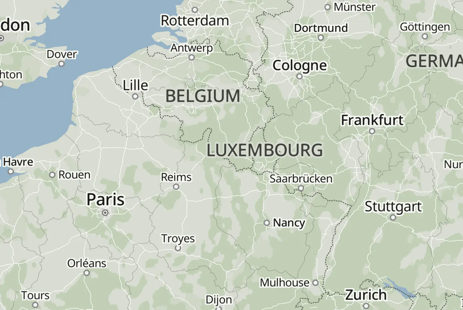 Route map: test 1 — East Flanders · Belgium