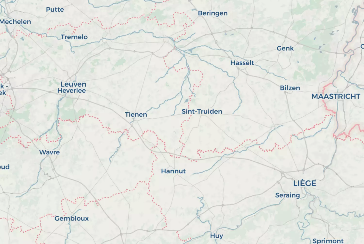 Route map: Haspengouw — Liège · Belgium