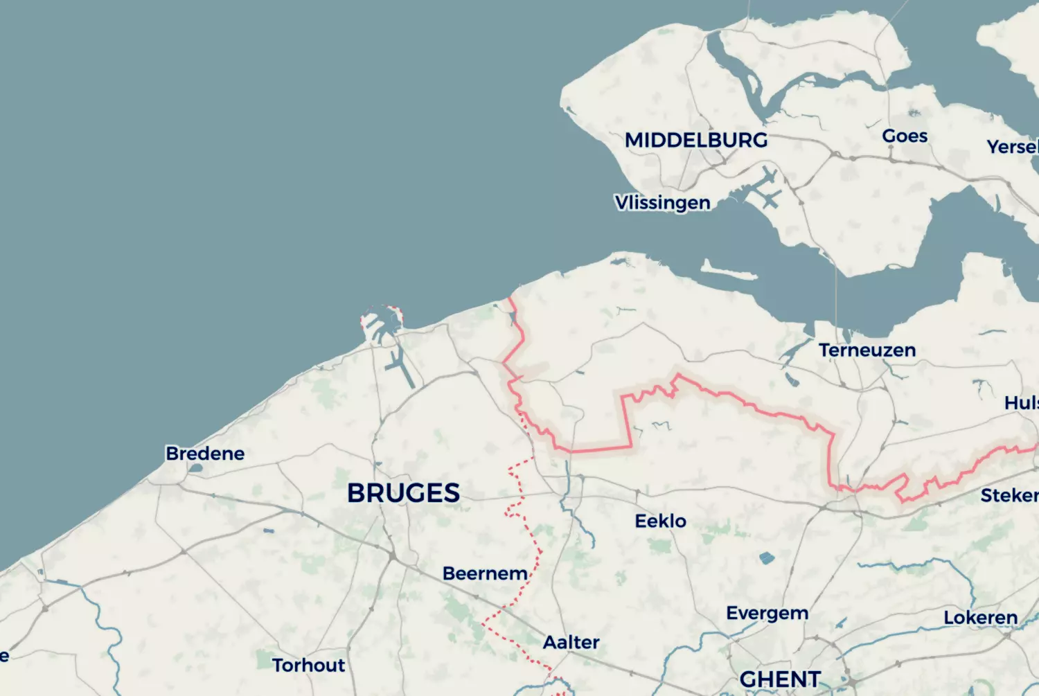 Route map: Zeeland (2023) — Zeeland · Netherlands
