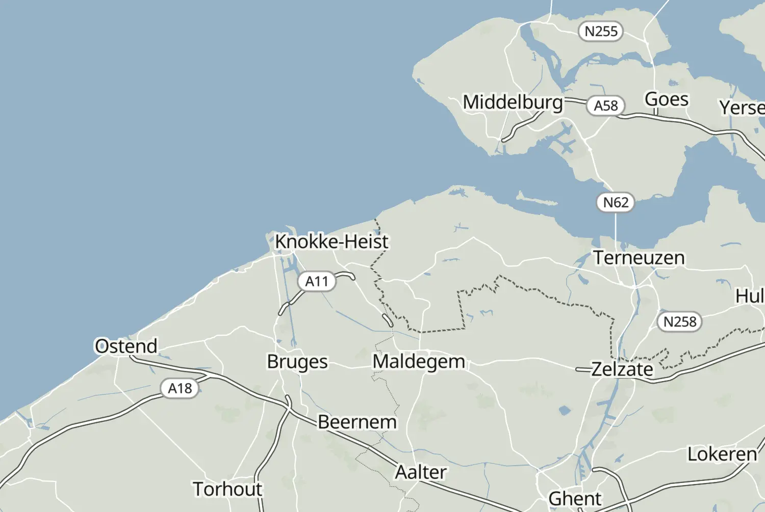Route map: Zeeland (2023) — Zeeland · Netherlands