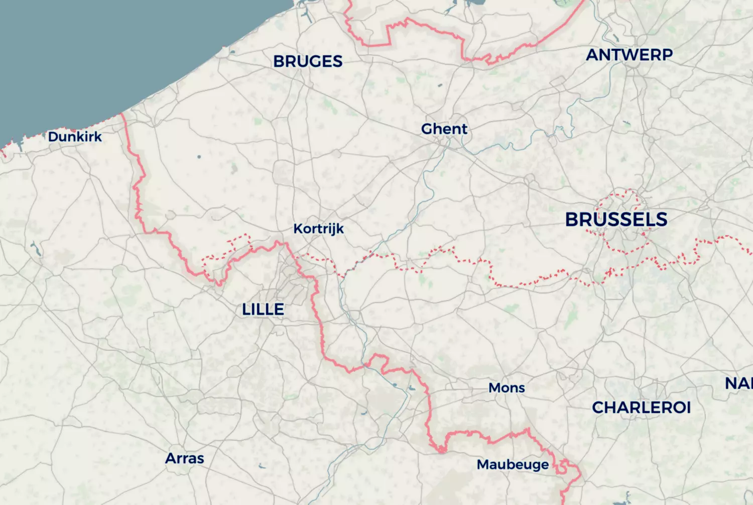 Route map: Henegouwen (2023) — West Flanders · Belgium