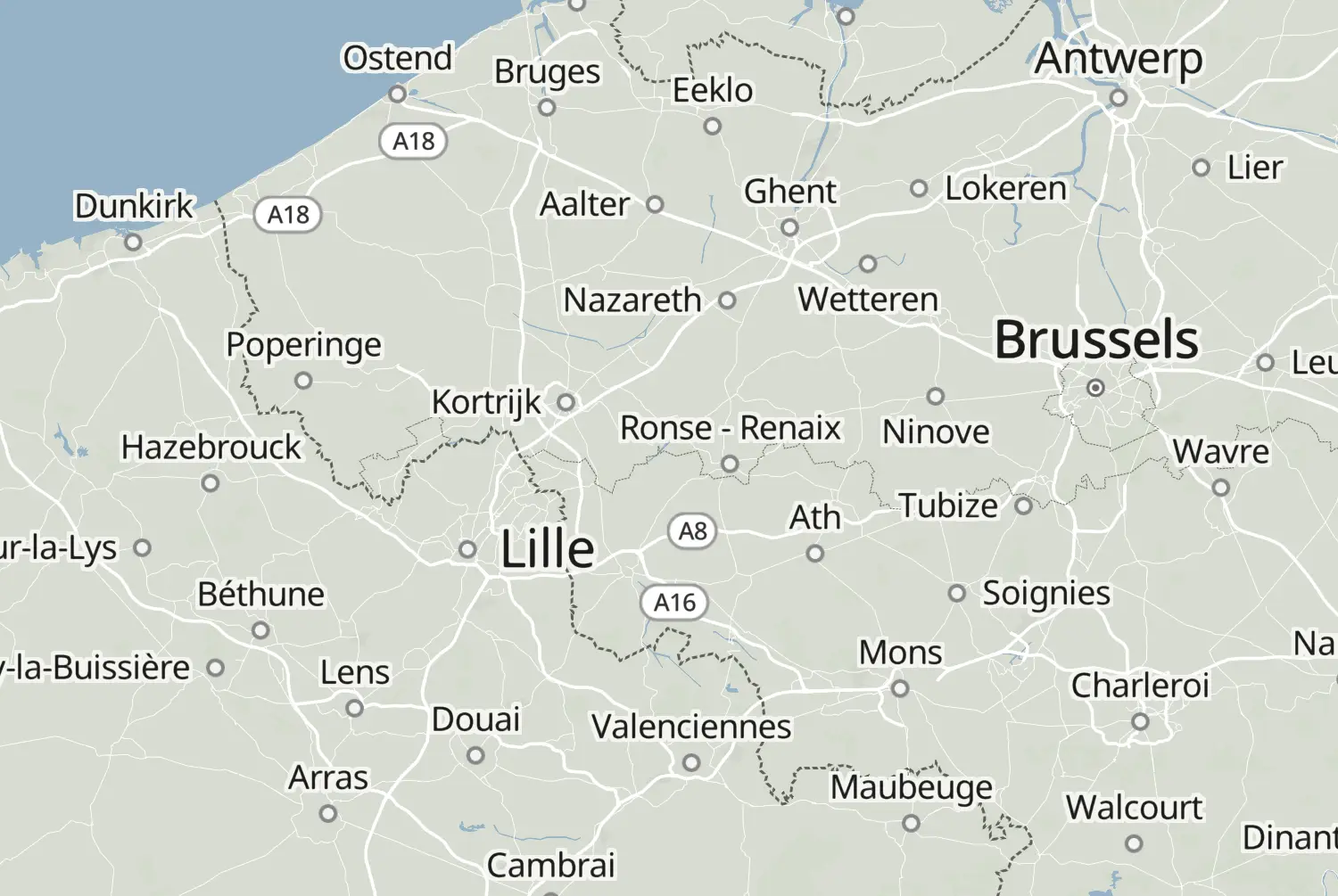 Route map: Henegouwen (2023) — West Flanders · Belgium