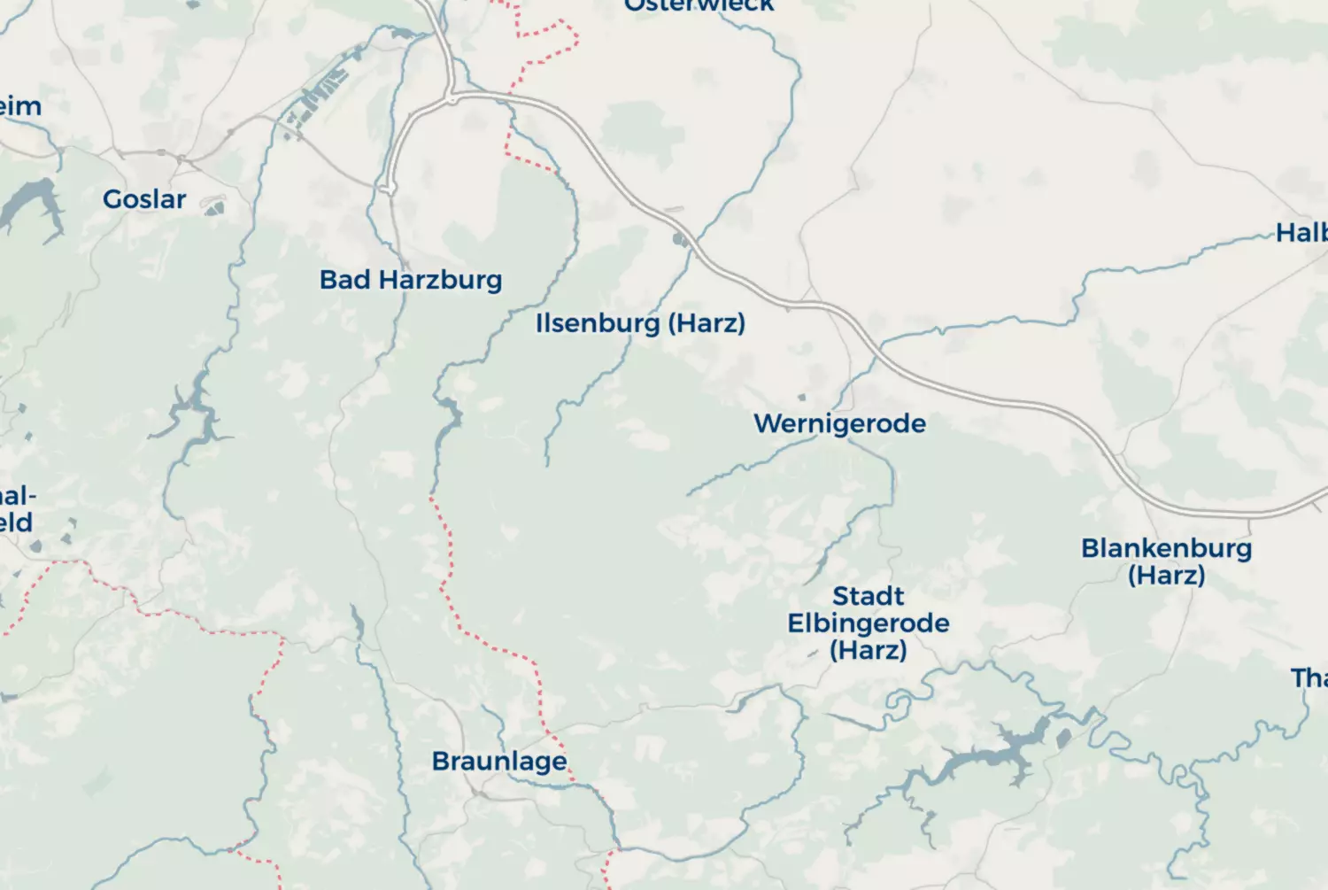 Route map: Harz (Duitsland) — Lower Saxony · Germany
