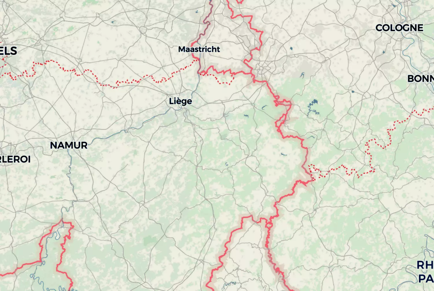 Route map: Ardennen en Eifel (2-daagse) — Dag 1 — Liège · Belgium