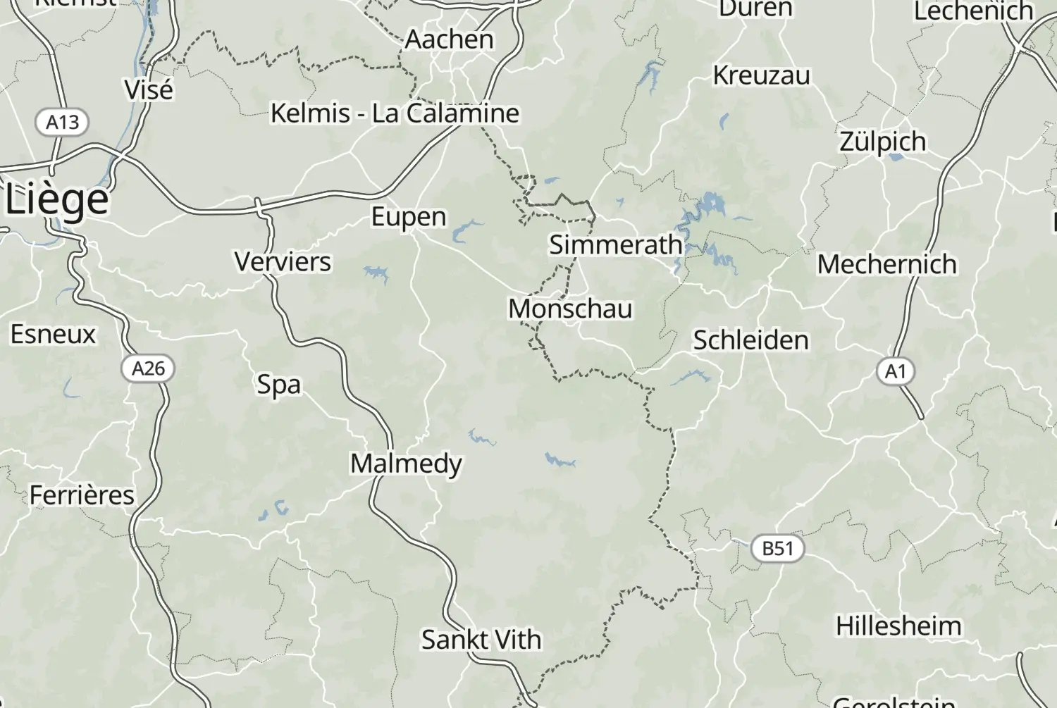 Route map: Ardennen en Eifel (2-daagse) — Dag 2 — Liège · Belgium