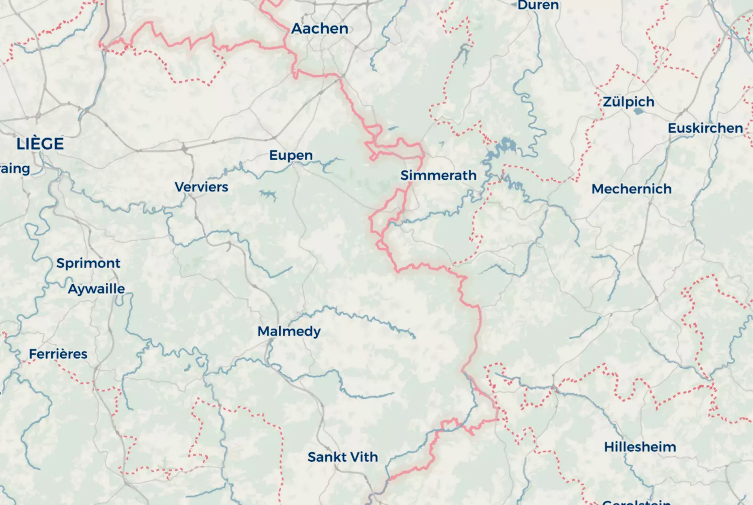 Route map: Ardennen en Eifel (2-daagse) — Dag 2 — Liège · Belgium