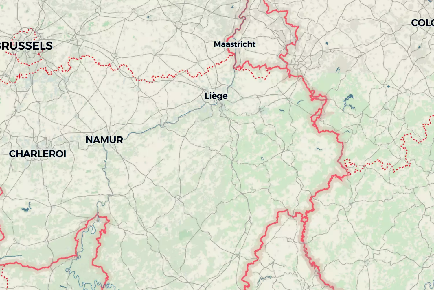 Route map: Van Robertville naar Bonneville — Liège · Belgium