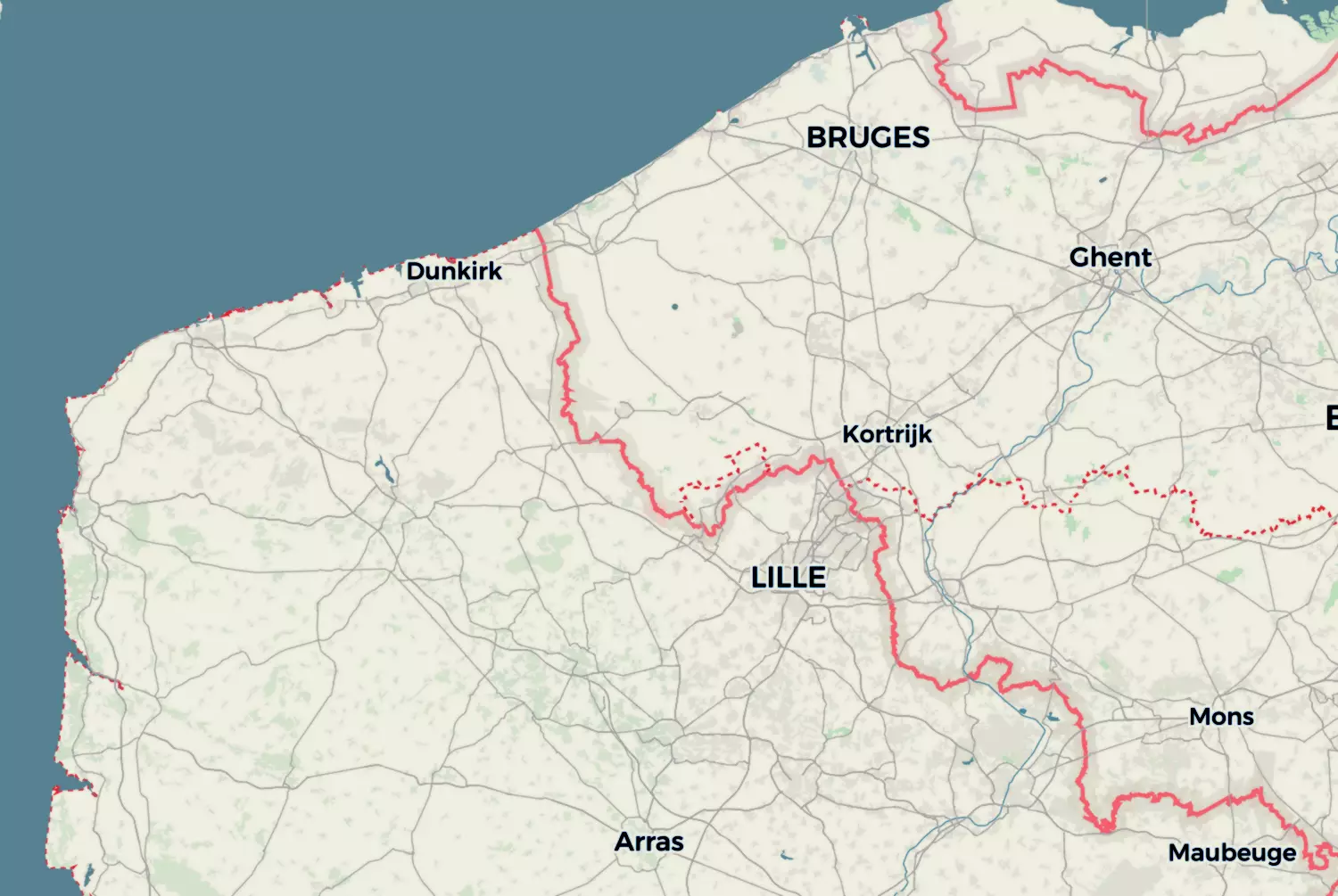 Route map: Frans-Vlaanderen (maart 2022) — West Flanders · Belgium
