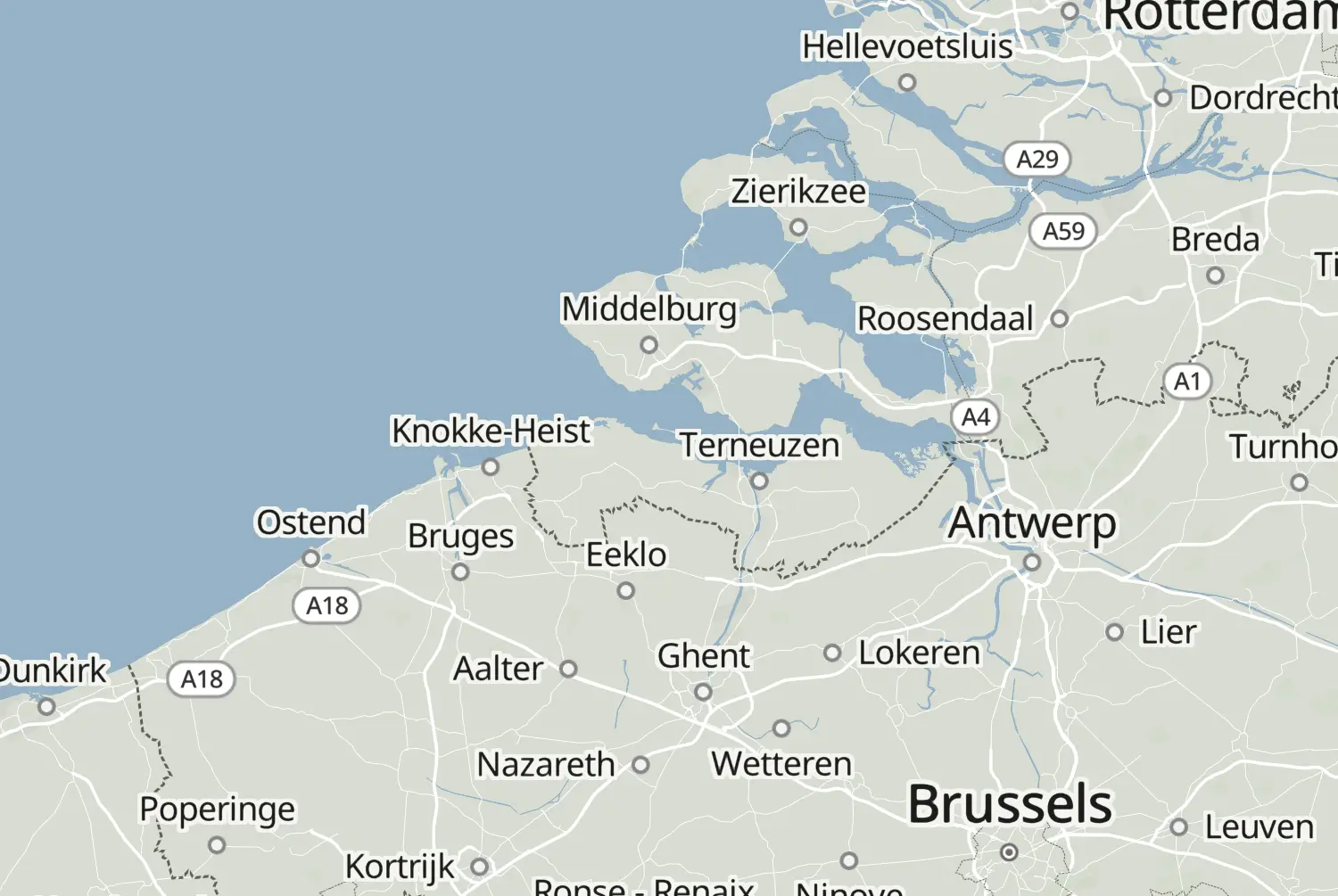 Route map: Zeeland (2021) — East Flanders · Belgium