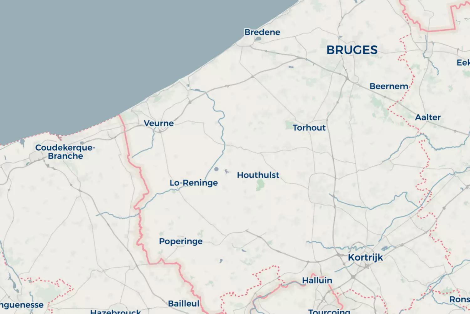 Route map: De Kust — West Flanders · Belgium