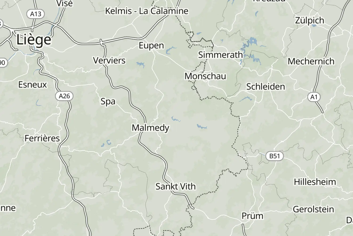 Route map: Stavelot - Malmedy — Liège · Belgium