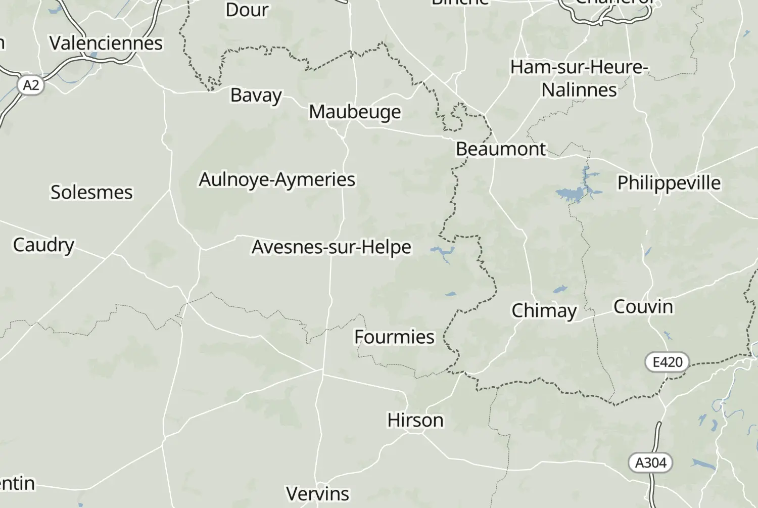 Route map: Belgisch en Frans Henegouwen — Hauts-de-France · France
