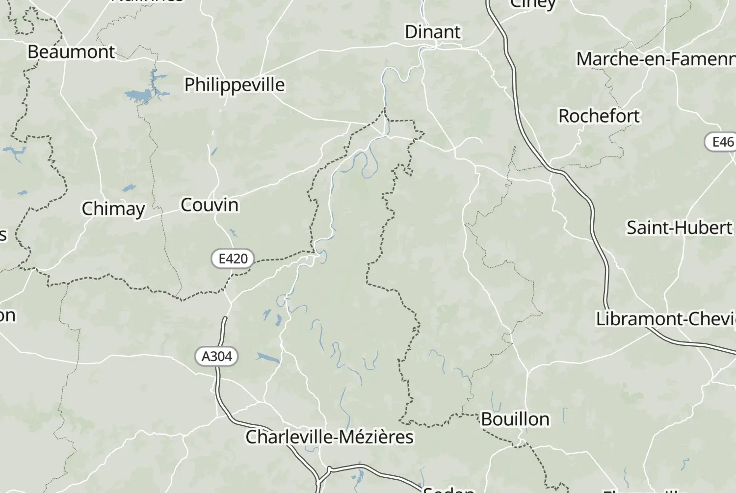 Route map: Franse Ardennen — Namur · Belgium