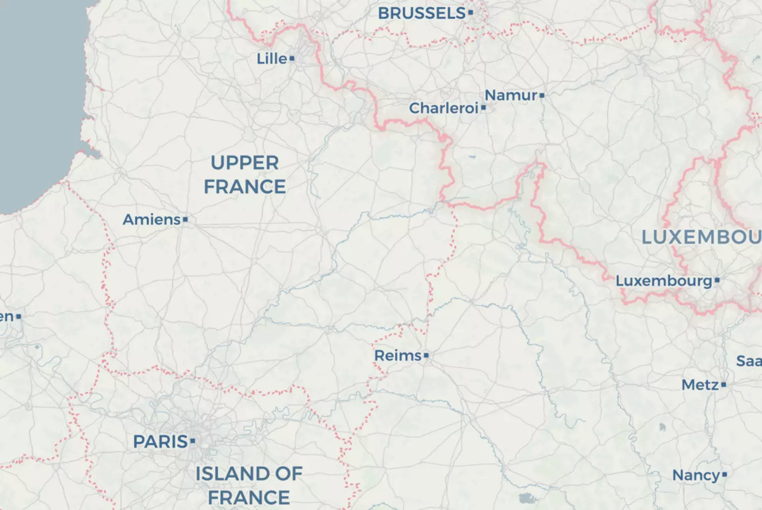 Route map: Brussel-Parijs 2 — Hauts-de-France · France