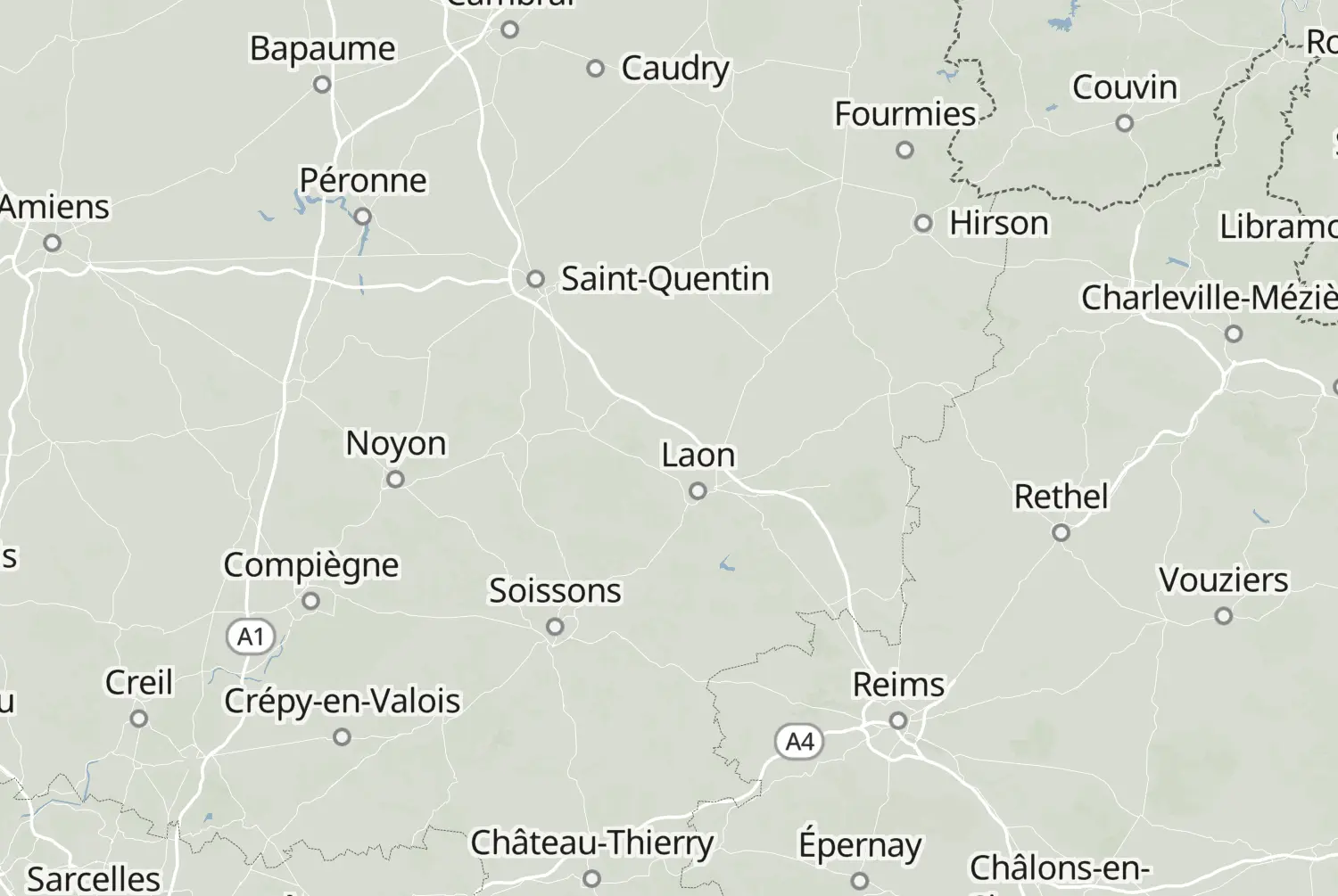 Route map: Brussel-Parijs 1 — Grand Est · France