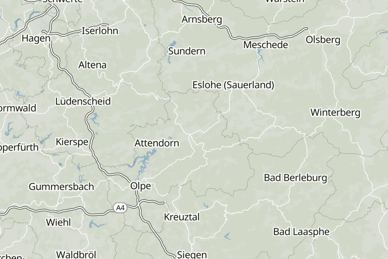 Route map: Sauerland — North Rhine-Westphalia · Germany