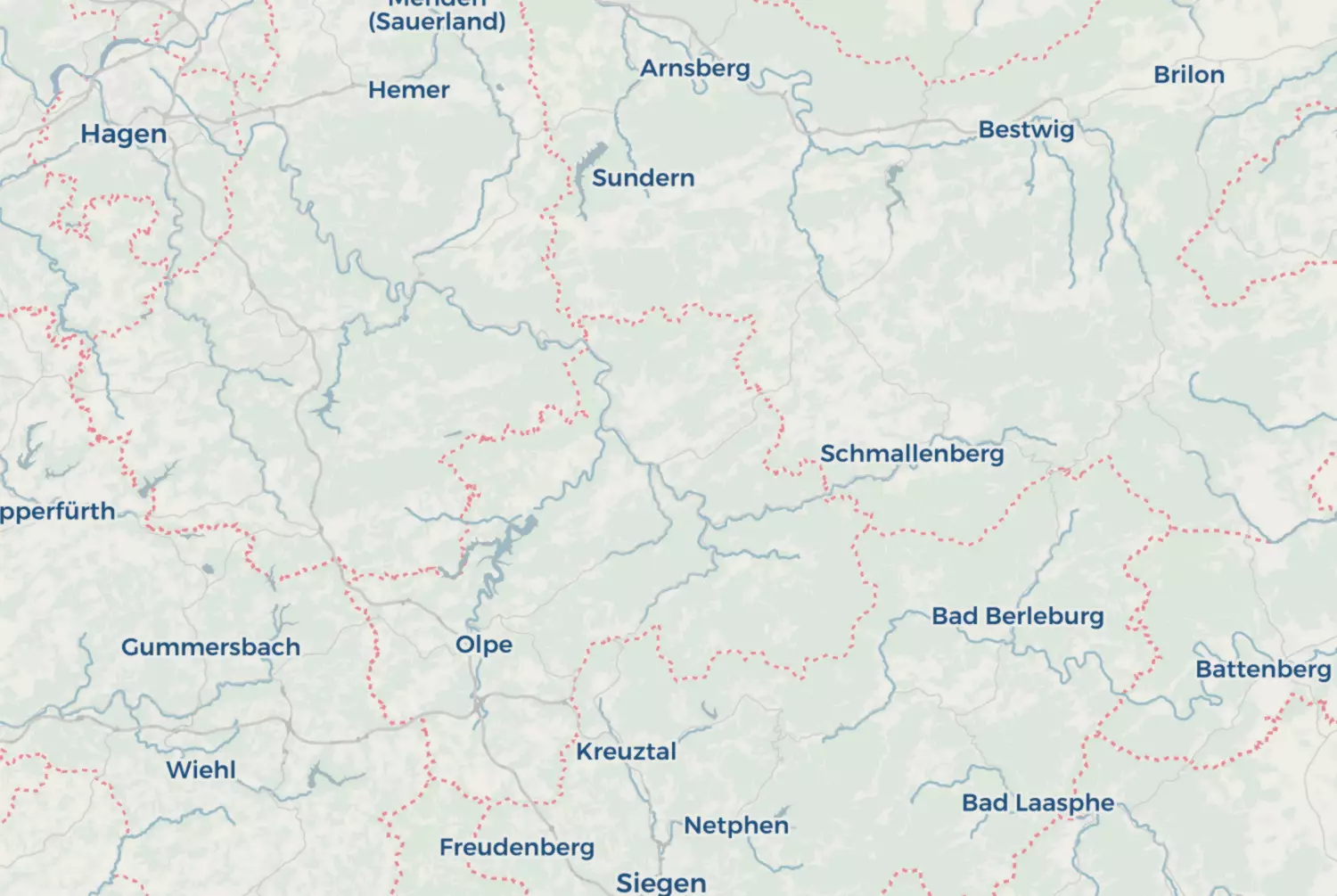 Route map: Sauerland — North Rhine-Westphalia · Germany