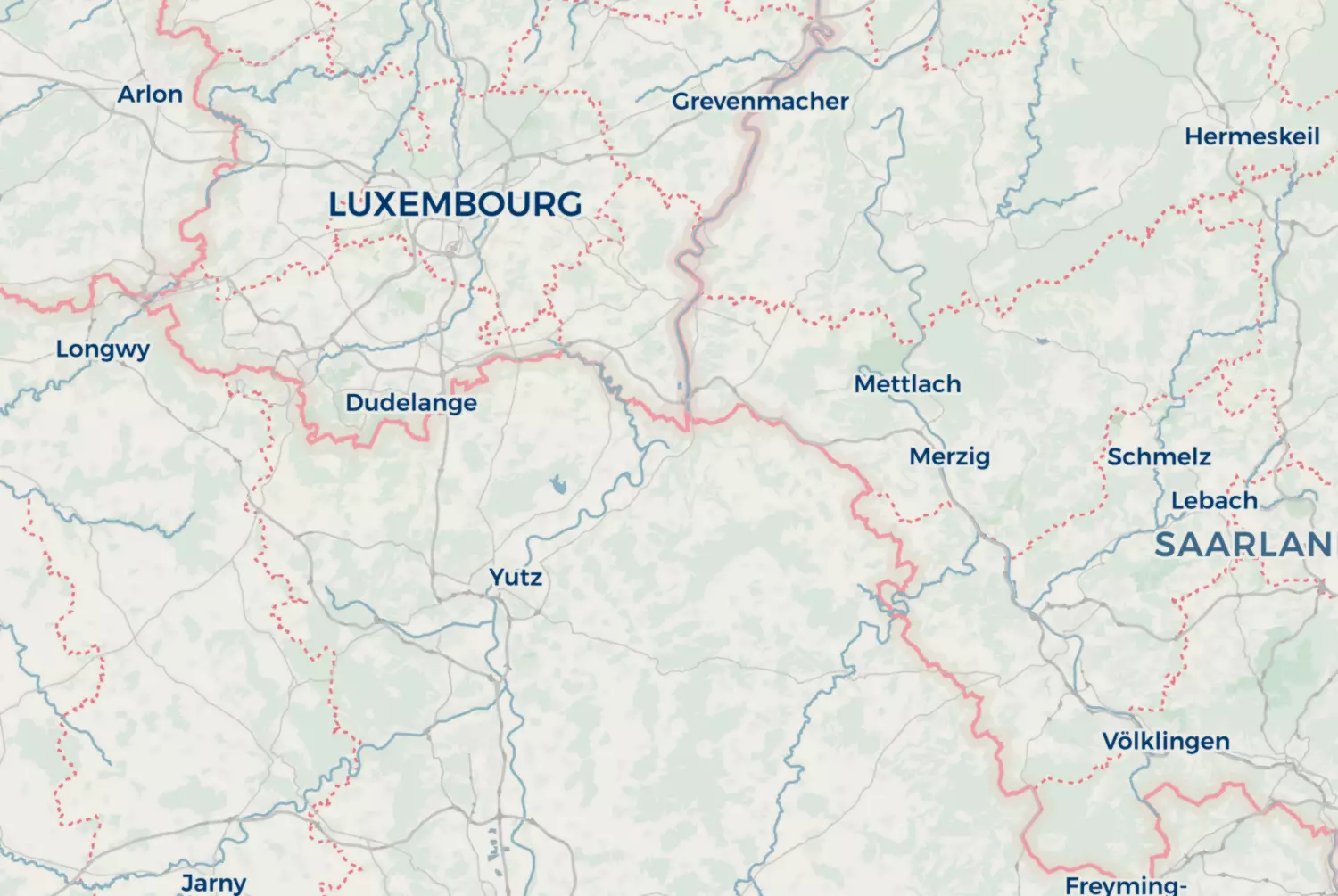 Route map: Luxemburg (2018) — Grand Est · France