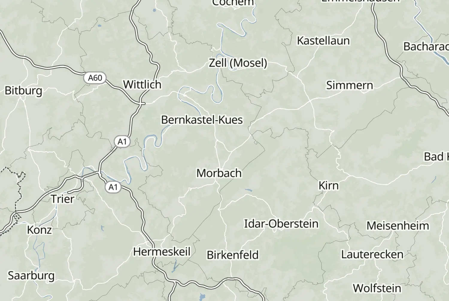 Route map: Hunsrück (Duitsland) — Rhineland-Palatinate · Germany
