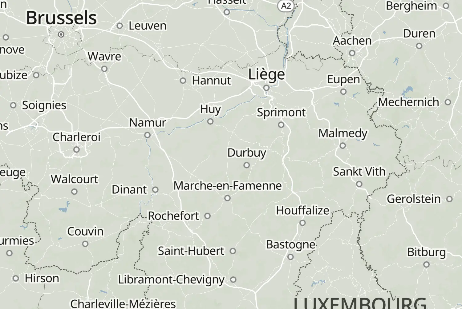 Route map: Namen en Ardennen (Bierenroute) — Namur · Belgium