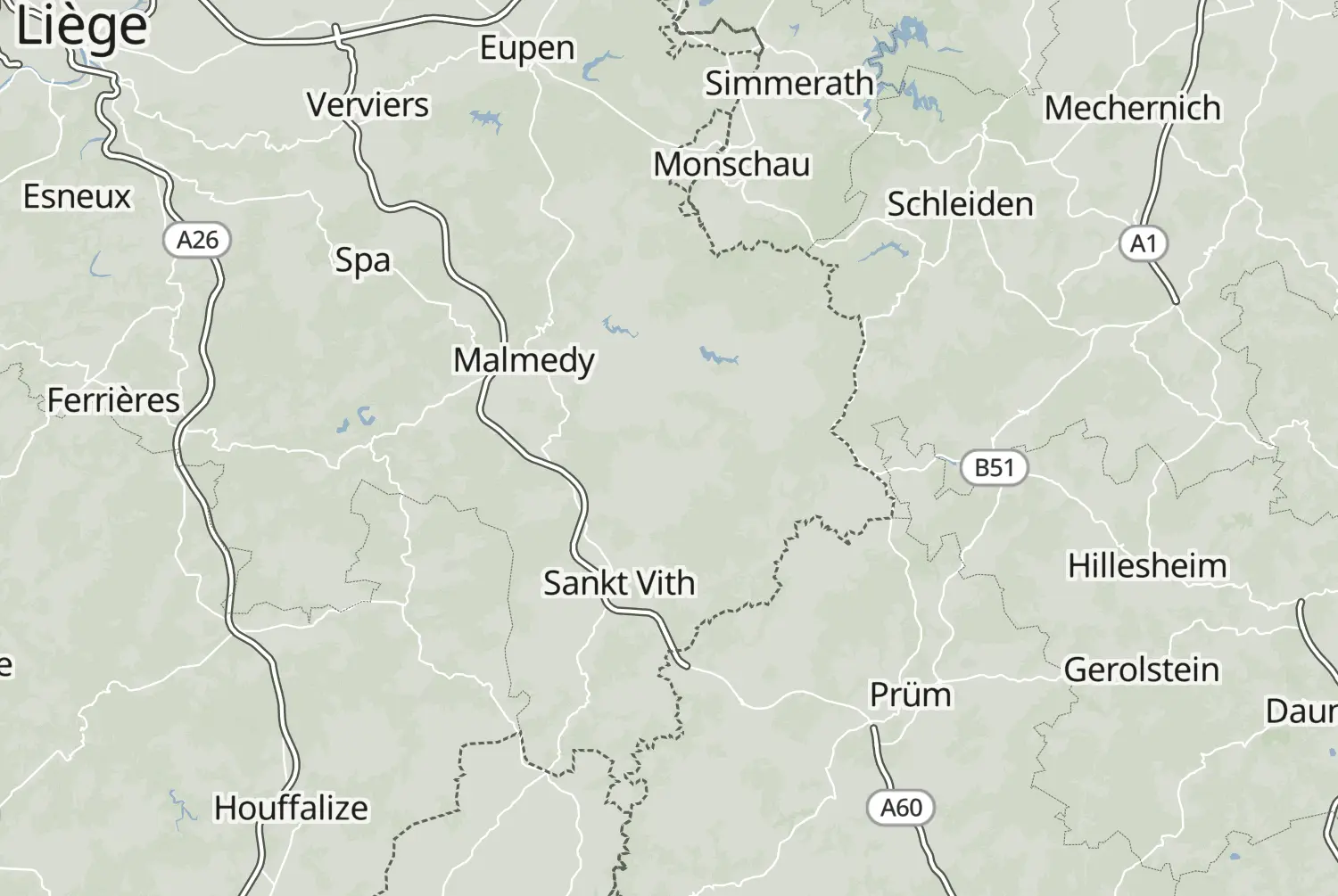 Route map: De Oostkantons (2018) — Liège · Belgium
