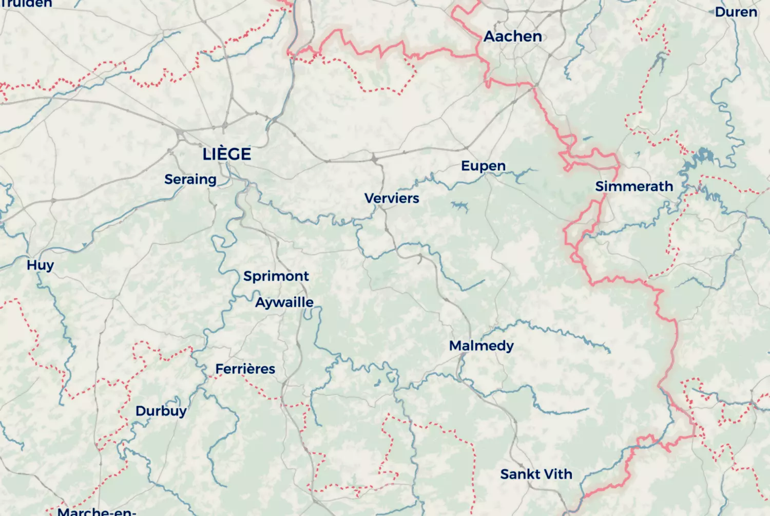 Route map: Luik-Chaudfontaine — Liège · Belgium