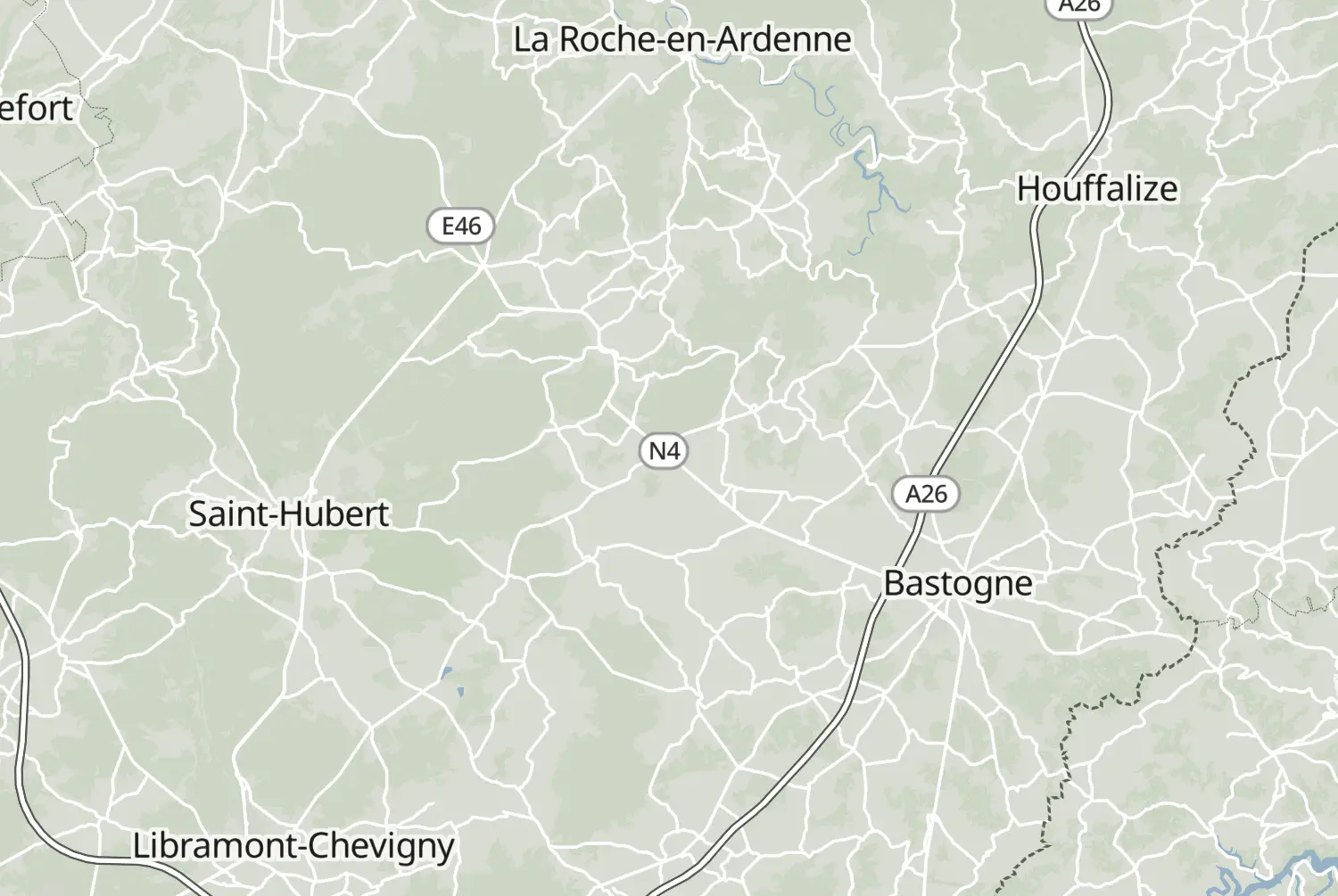 Route map: De Ardennen — Dag 1 — Luxembourg · Belgium