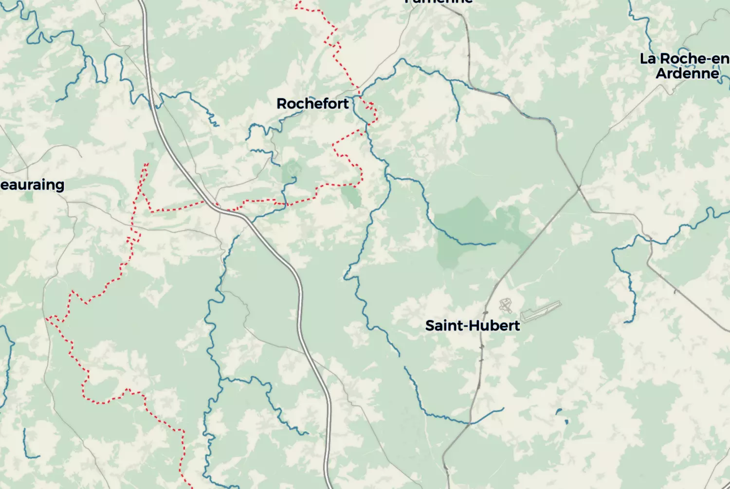 Route map: De Ardennen — Dag 2 — Luxembourg · Belgium