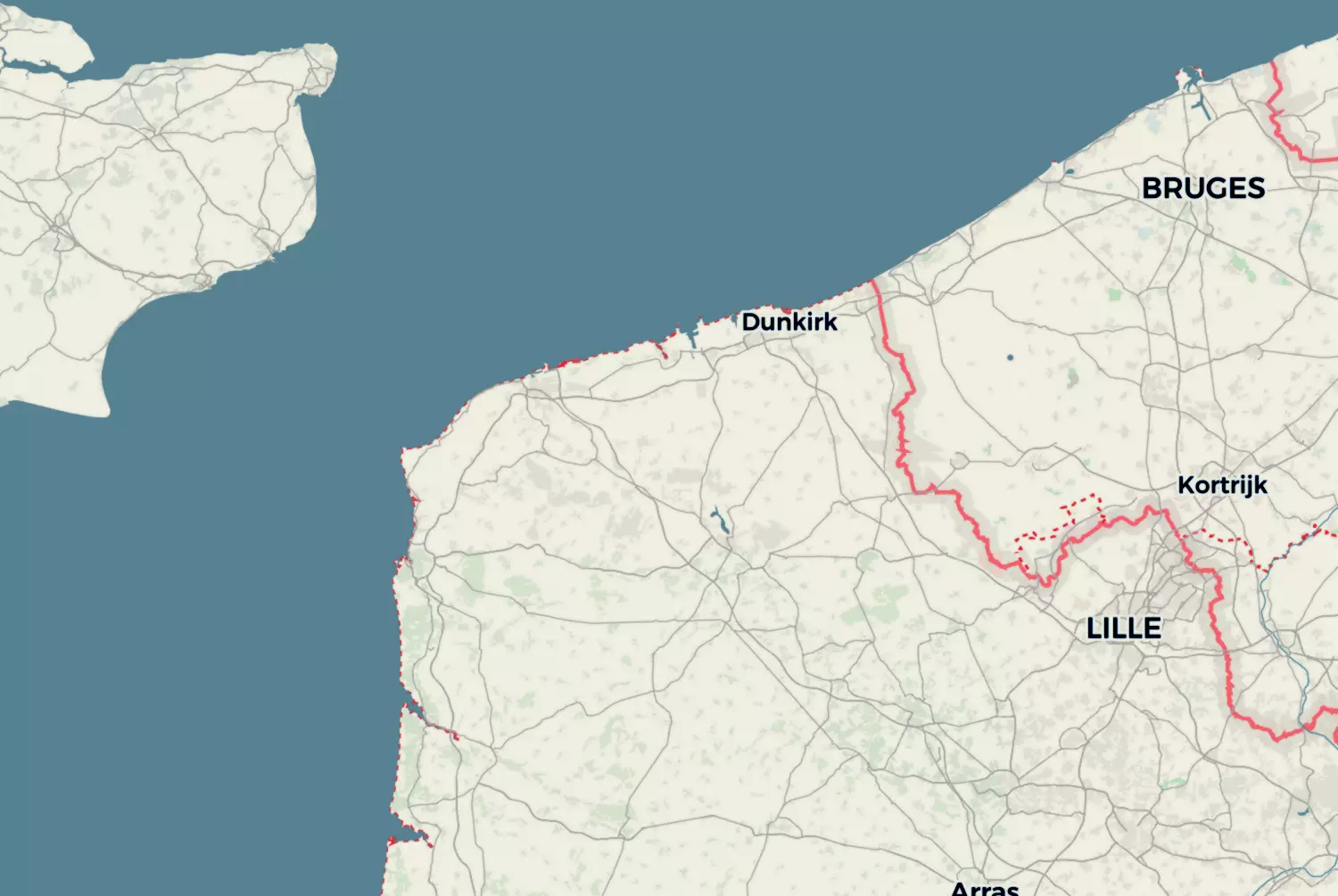 Route map: Opaalkust — West Flanders · Belgium