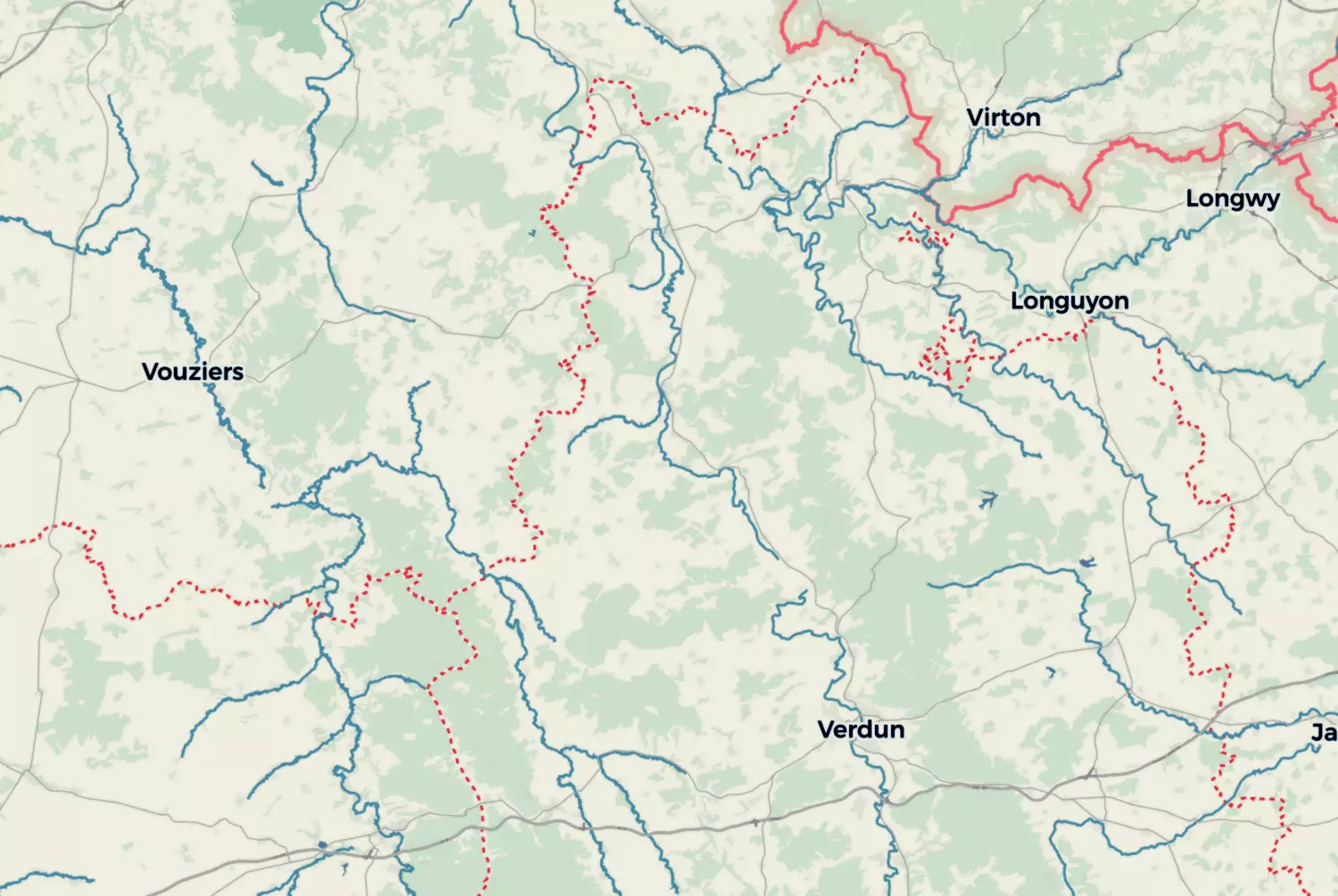 Route map: Verdun — Grand Est · France