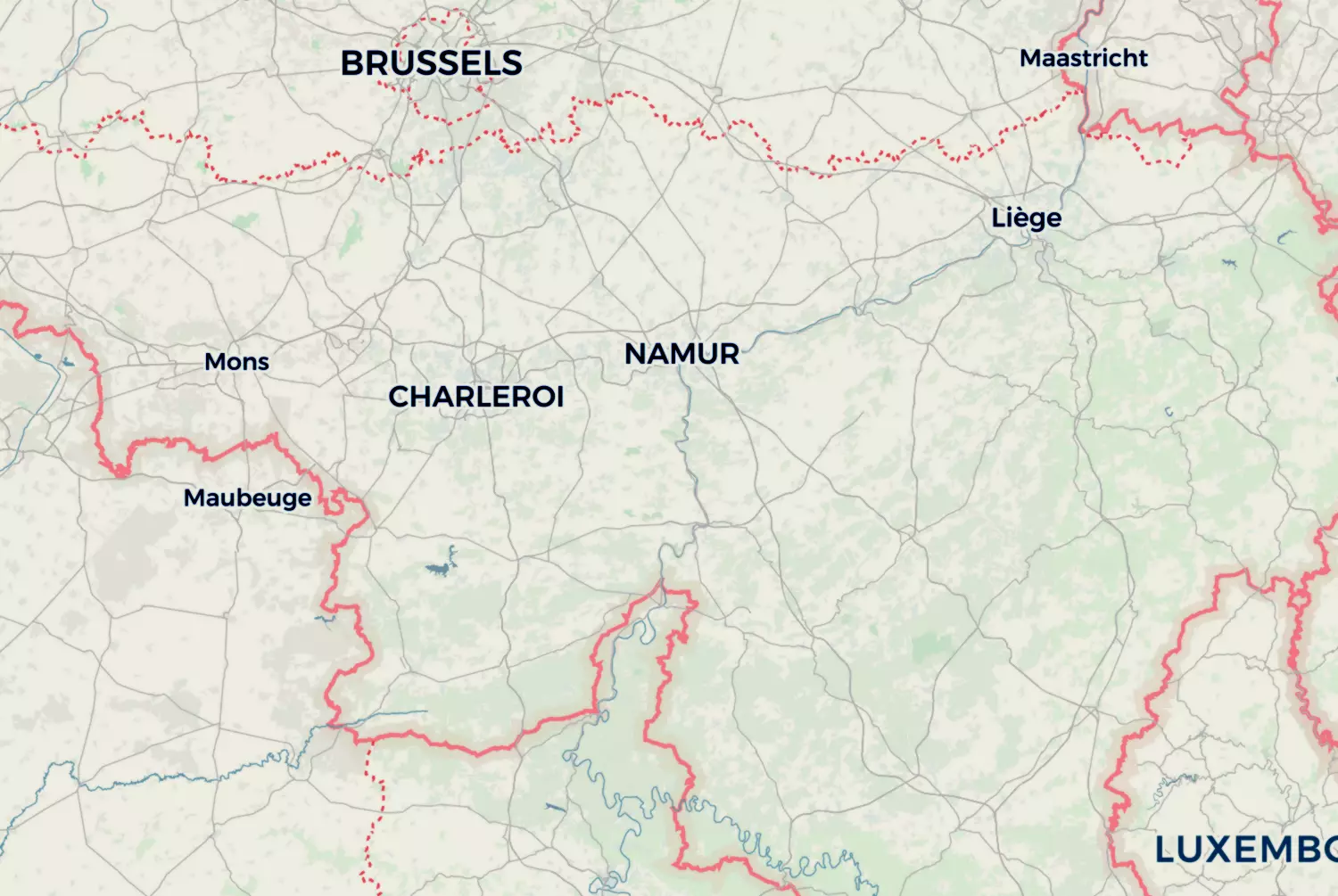 Route map: Namen (juli 2016) — Namur · Belgium