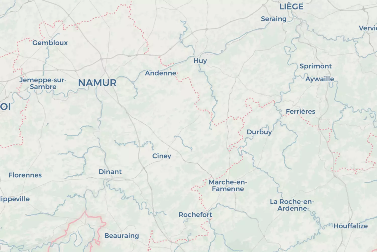 Route map: De Condroz (2016) — Namur · Belgium