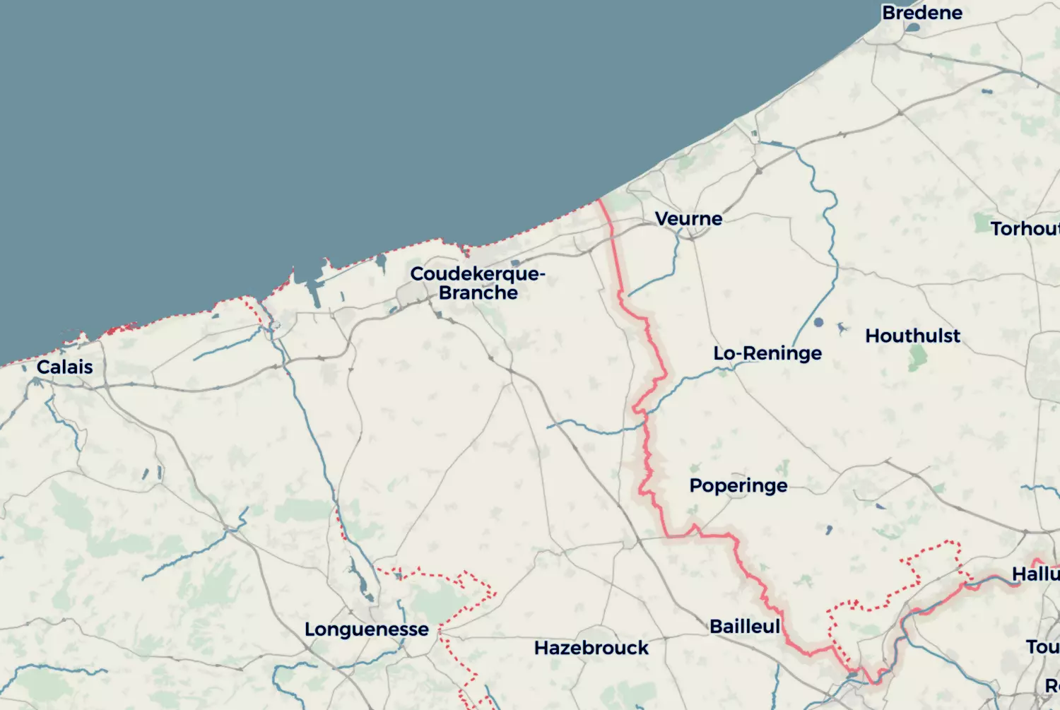 Route map: Frans-Vlaanderen (2012) — West Flanders · Belgium