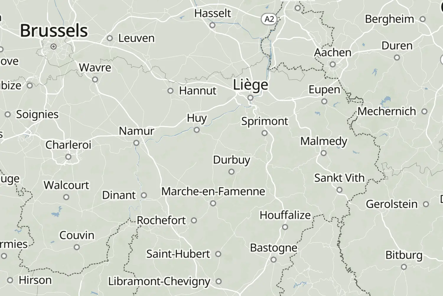 Route map: Chaudfontain – Spontin — Liège · Belgium