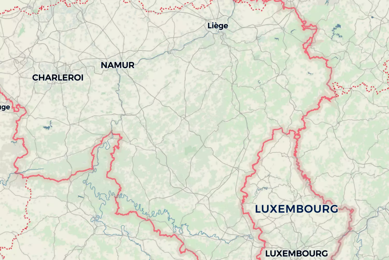 Route map: Luxemburg (2007) — Luxembourg · Belgium