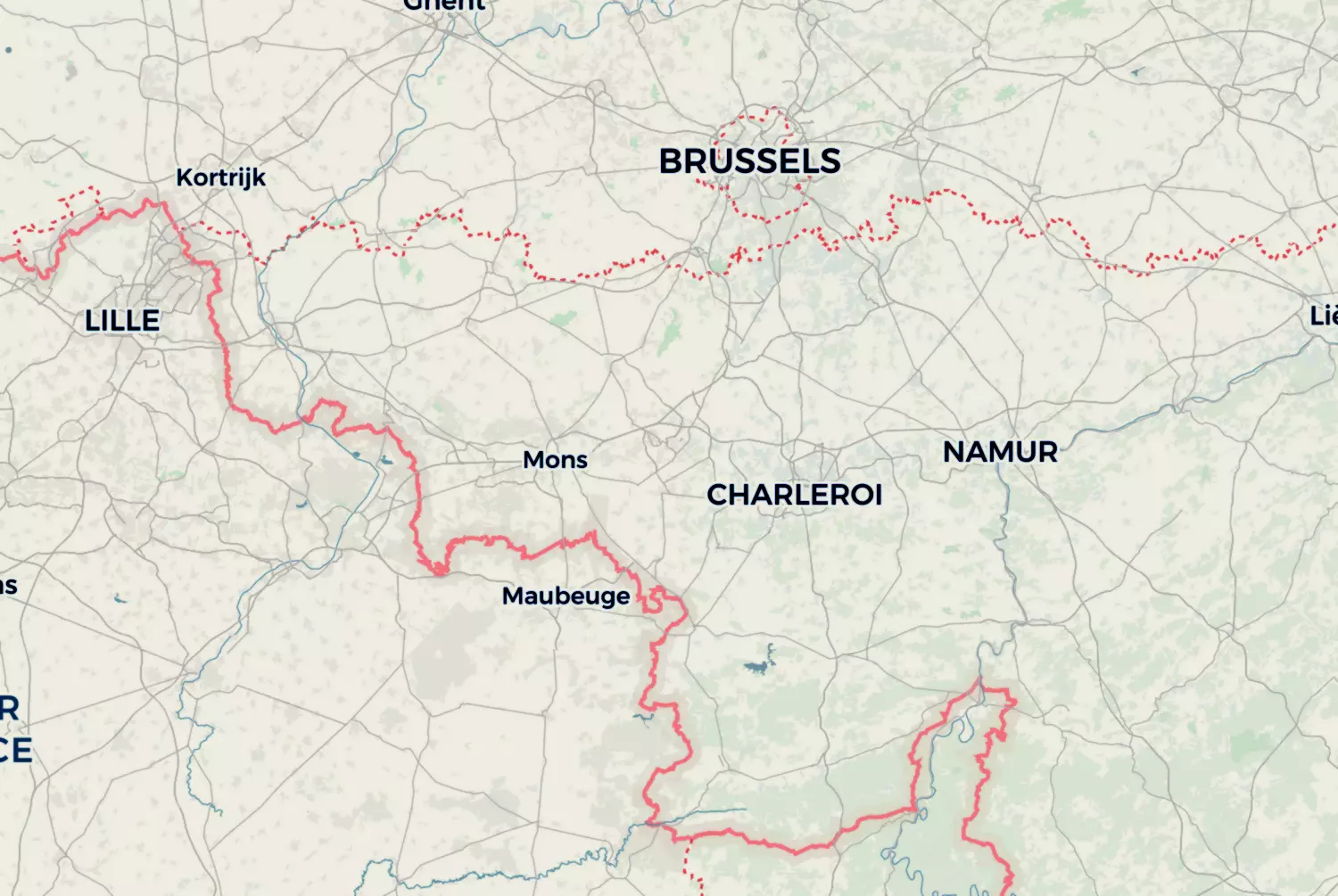 Route map: Henegouwen (2007) — Hainaut · Belgium
