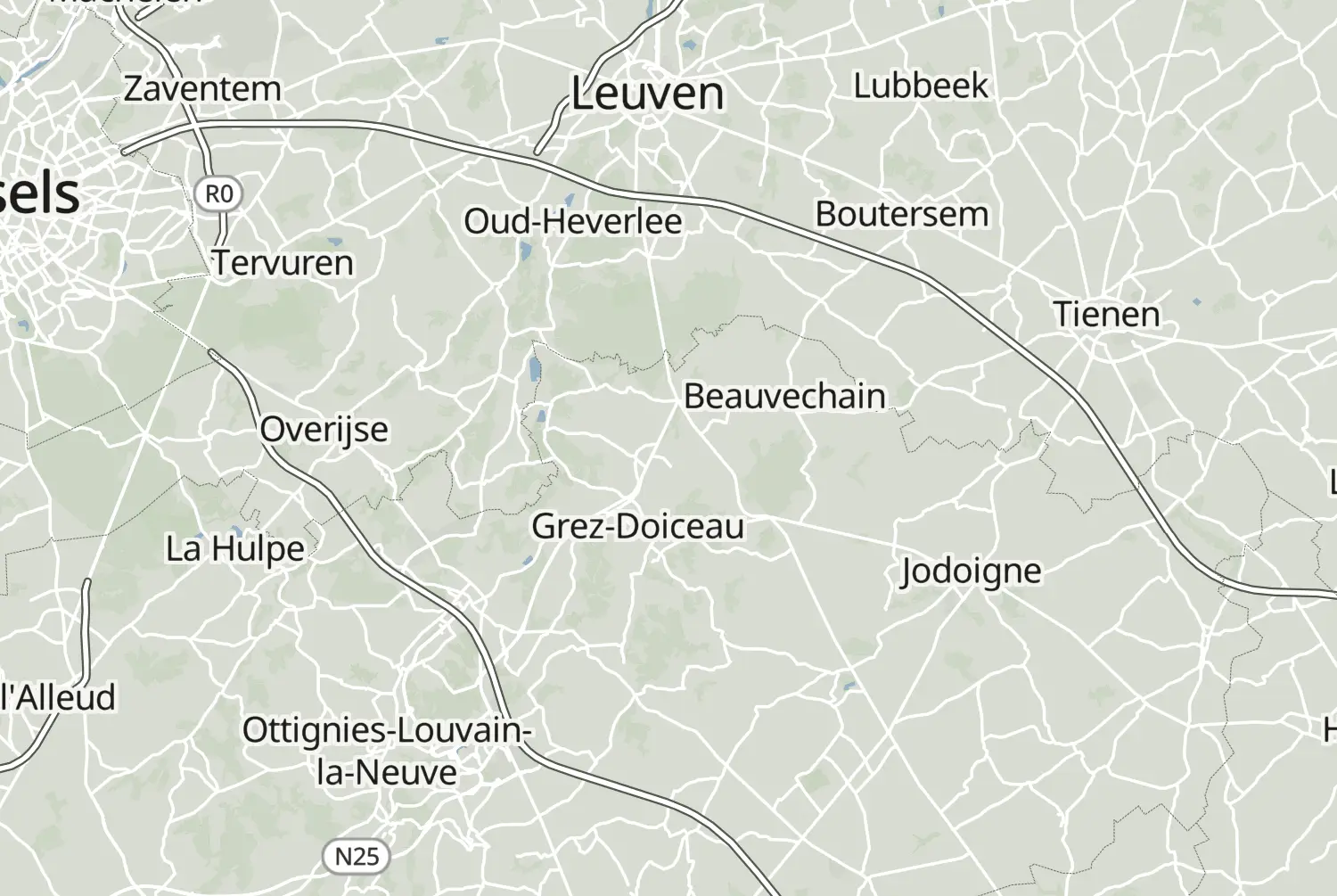 Route map: Vlaams-Brabant — Flemish Brabant · Belgium