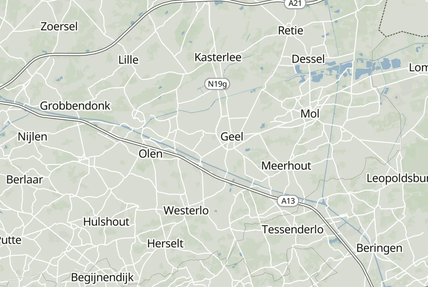 Route map: De Kempen — Antwerp · Belgium
