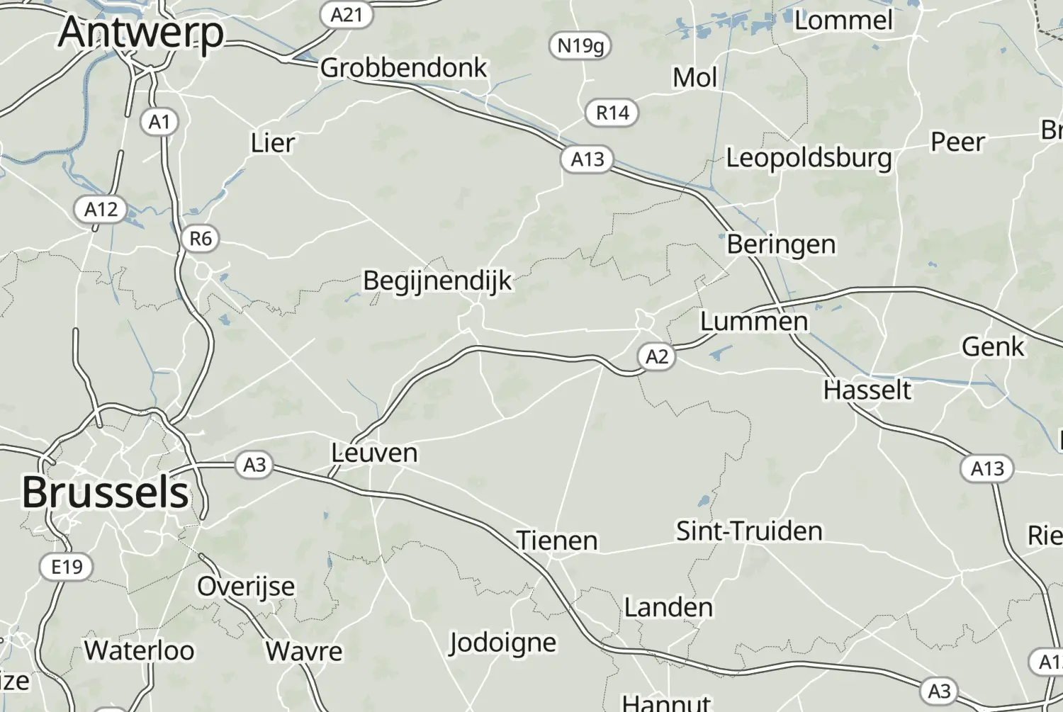 Route map: Het Hageland — Flemish Brabant · Belgium