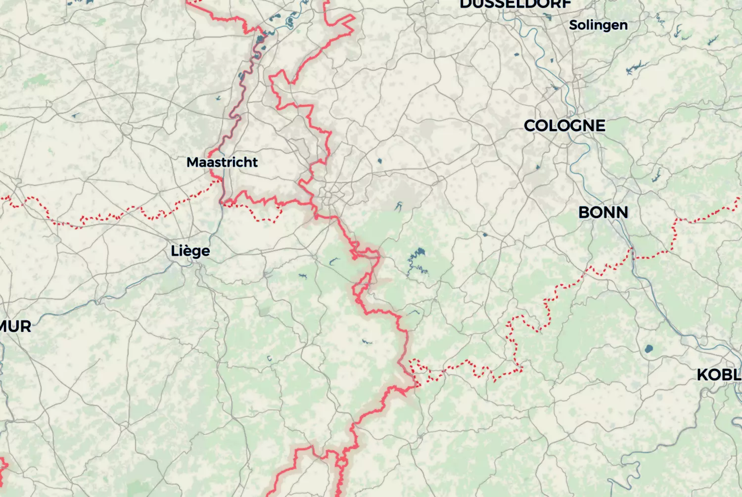 Route map: Nürburgring — Liège · Belgium