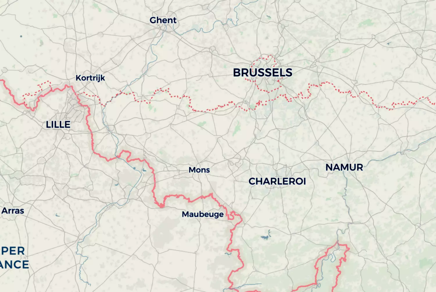 Route map: Henegouwen en Le Nord — Flemish Brabant · Belgium