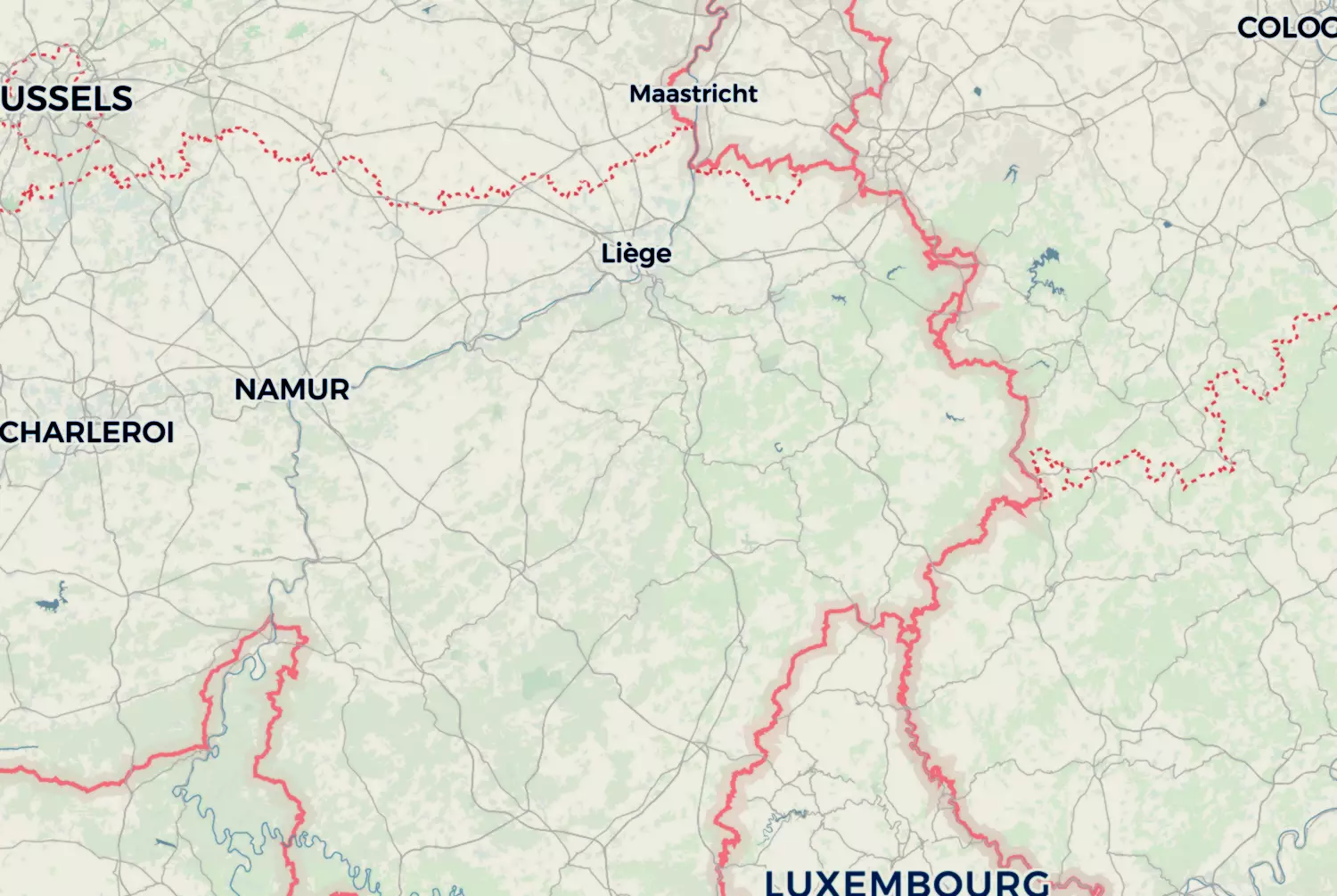 Route map: Ardennenoffensief — Liège · Belgium