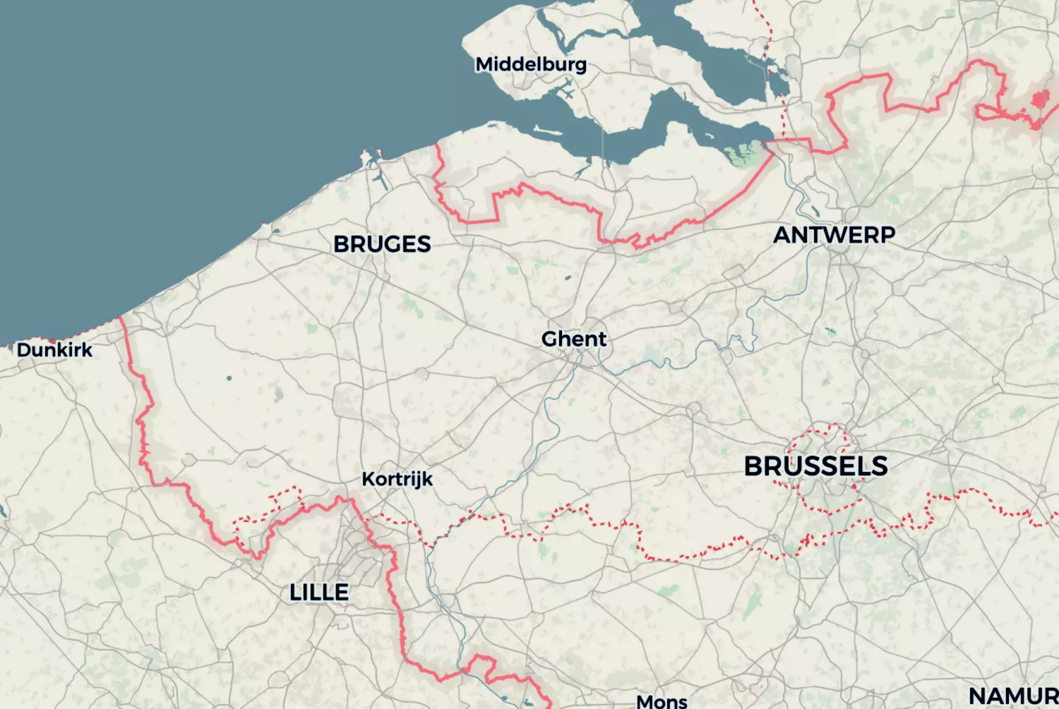 Route map: De Ronde van Vlaanderen 2011 — West Flanders · Belgium