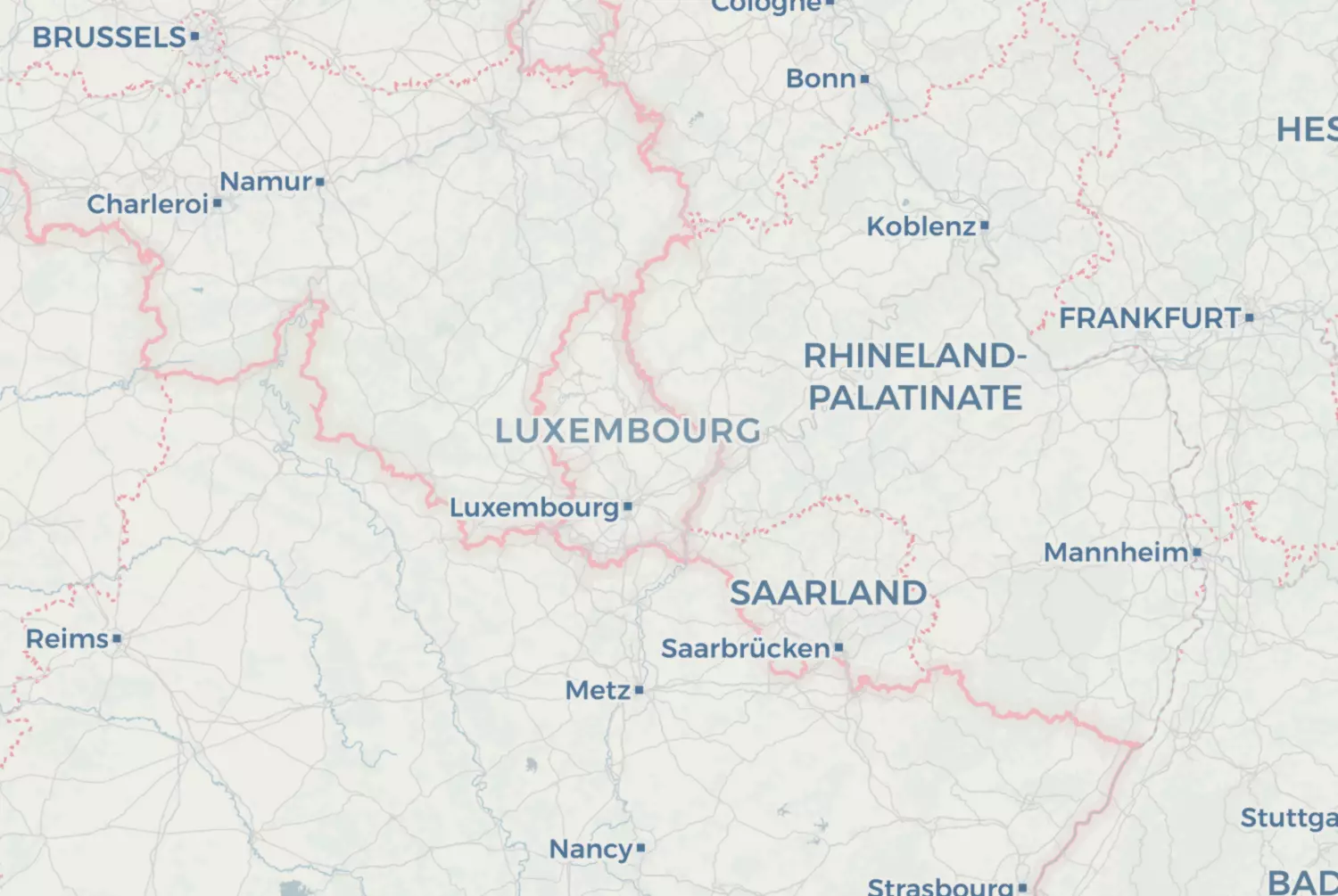 Route map: Saarland (Frankrijk) — Grand Est · France