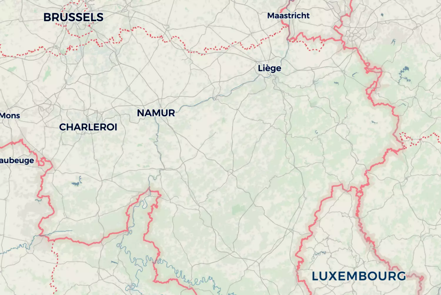 Route map: Ardennen — Liège · Belgium