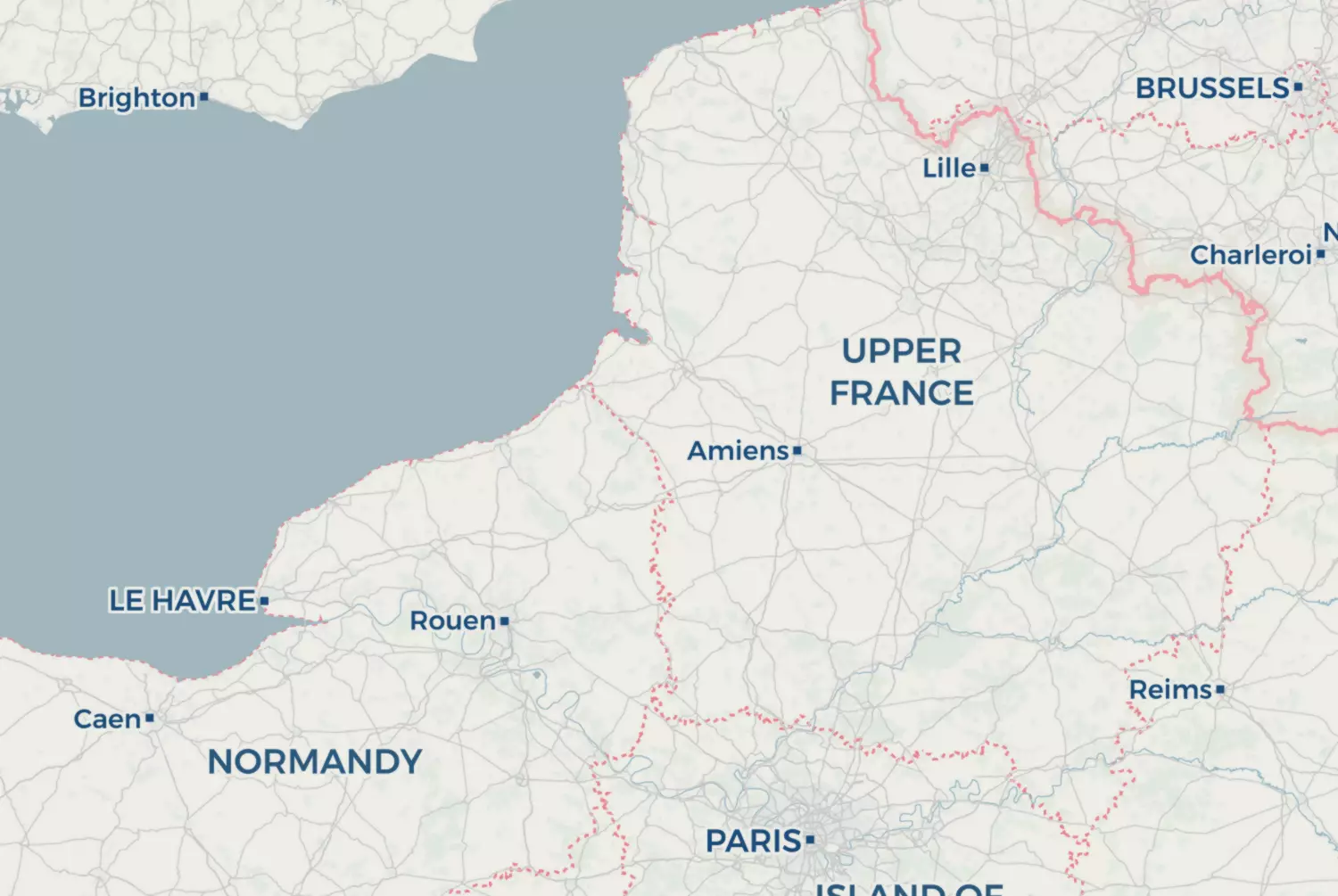 Route map: Normandië (Frankrijk) — Hauts-de-France · France