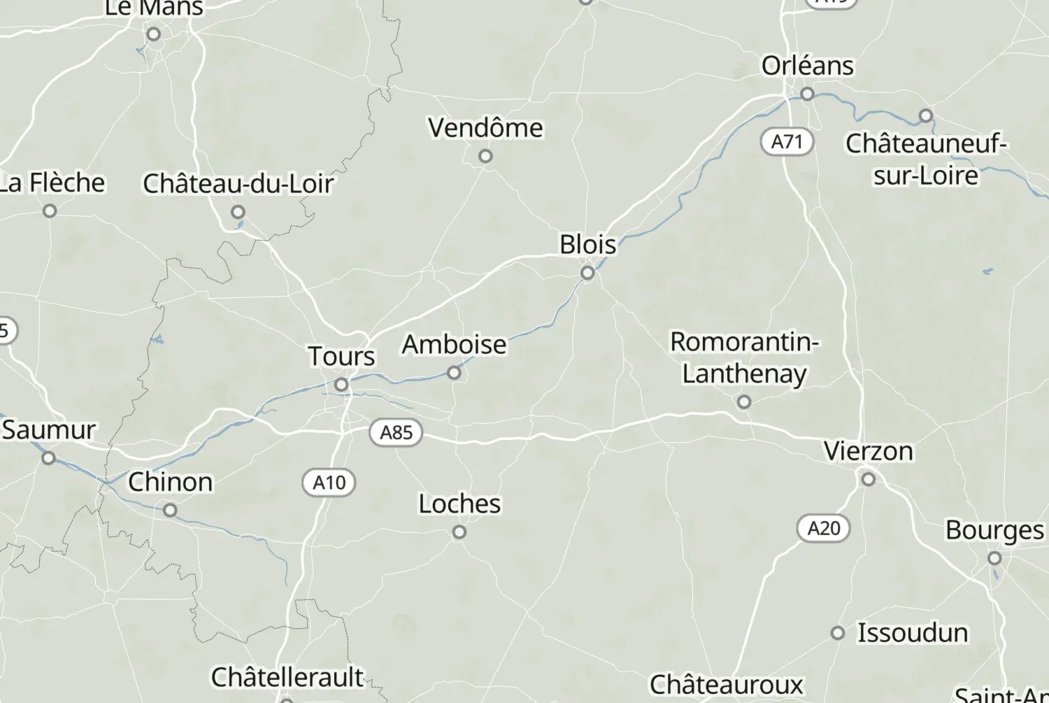 Route map: De Loire (Frankrijk) — Centre-Val de Loire · France